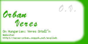 orban veres business card